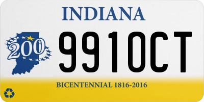 IN license plate 991OCT