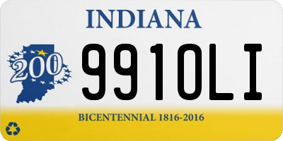 IN license plate 991OLI