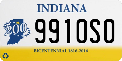 IN license plate 991OSO