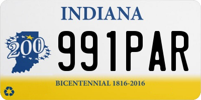 IN license plate 991PAR