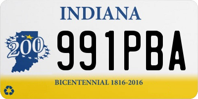 IN license plate 991PBA