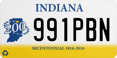 IN license plate 991PBN