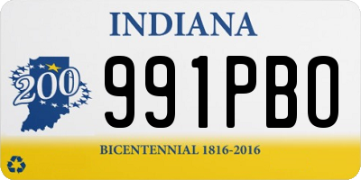 IN license plate 991PBO