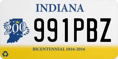 IN license plate 991PBZ