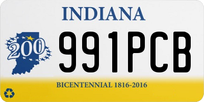 IN license plate 991PCB