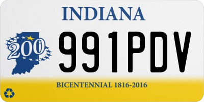 IN license plate 991PDV