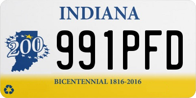 IN license plate 991PFD