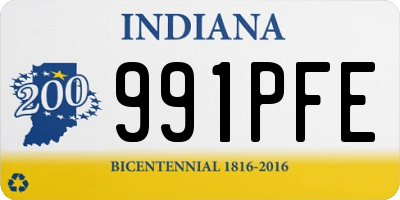 IN license plate 991PFE