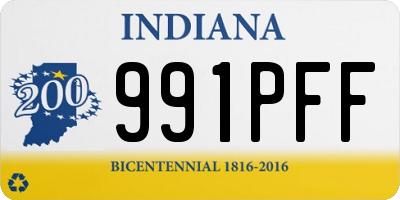 IN license plate 991PFF