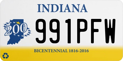 IN license plate 991PFW