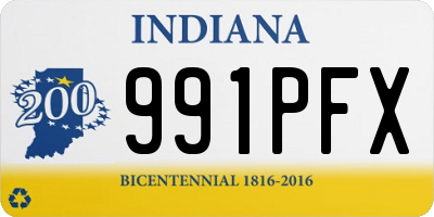 IN license plate 991PFX