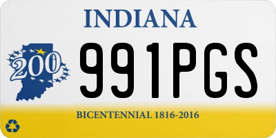 IN license plate 991PGS