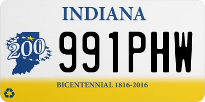 IN license plate 991PHW