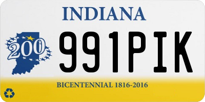 IN license plate 991PIK