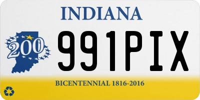 IN license plate 991PIX