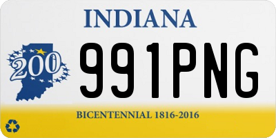 IN license plate 991PNG
