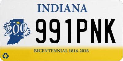 IN license plate 991PNK