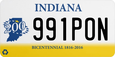 IN license plate 991PON