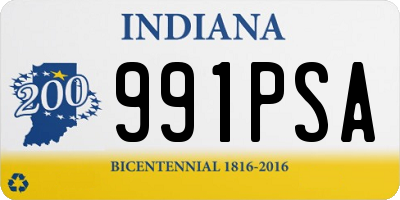 IN license plate 991PSA