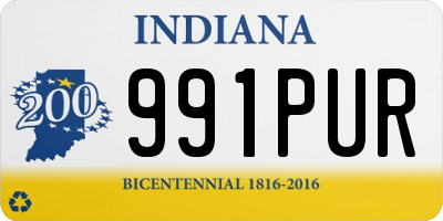 IN license plate 991PUR