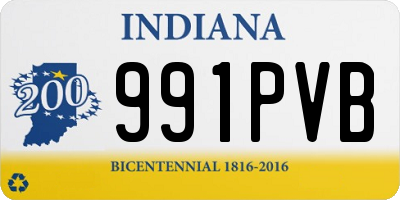 IN license plate 991PVB