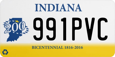 IN license plate 991PVC