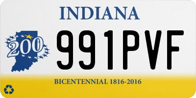IN license plate 991PVF