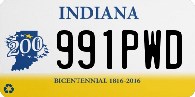 IN license plate 991PWD
