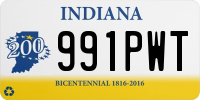 IN license plate 991PWT