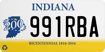 IN license plate 991RBA