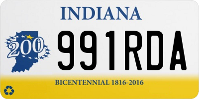 IN license plate 991RDA