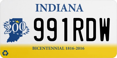 IN license plate 991RDW