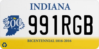 IN license plate 991RGB