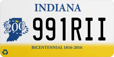 IN license plate 991RII