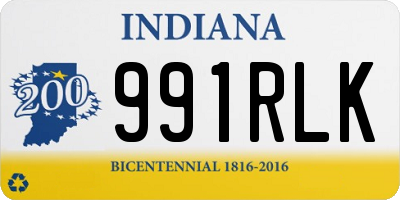 IN license plate 991RLK