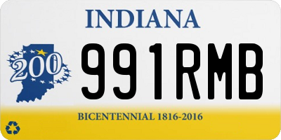 IN license plate 991RMB