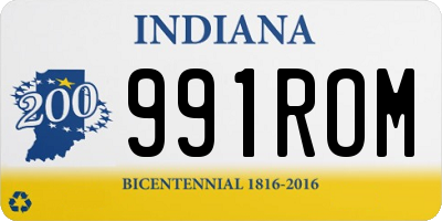 IN license plate 991ROM