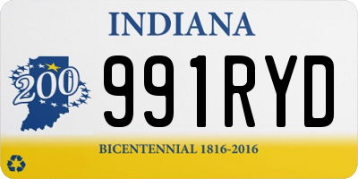 IN license plate 991RYD