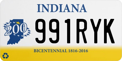 IN license plate 991RYK