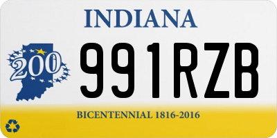 IN license plate 991RZB