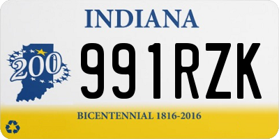 IN license plate 991RZK