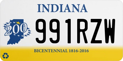 IN license plate 991RZW