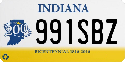 IN license plate 991SBZ