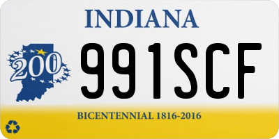 IN license plate 991SCF