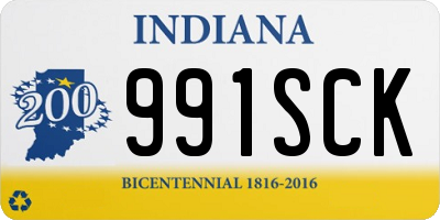 IN license plate 991SCK