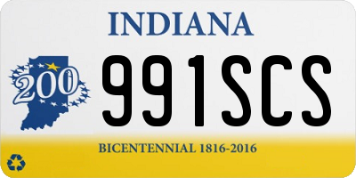 IN license plate 991SCS