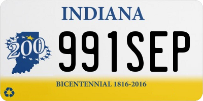 IN license plate 991SEP