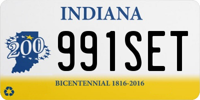 IN license plate 991SET