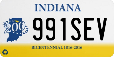 IN license plate 991SEV