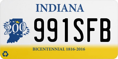 IN license plate 991SFB